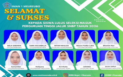 Selamat Kepada Siswa SMA Negeri 1 Meureubo Lulus Seleksi SNBP 2026